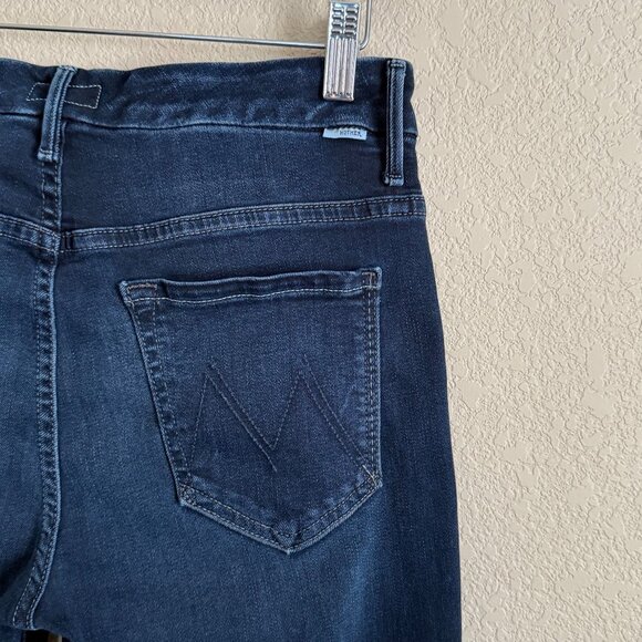 Mother Jeans High Waisted Looker Ankle Fray in Last Call Dark Wash - Picture 9 of 11